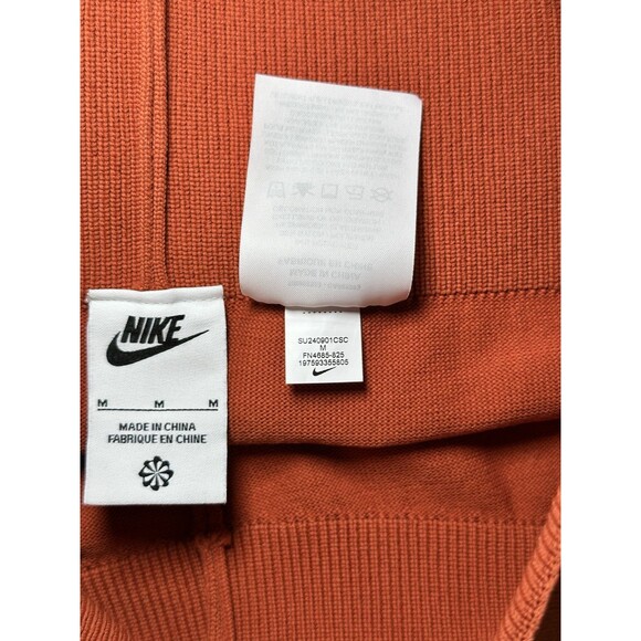Nike Sportswear Chill Knit Sweater Flared Pants Women Medium Orange High-Waisted - Picture 8 of 12